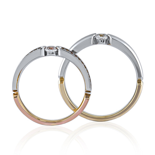 1부 천연 다이아몬드 커플링 14k 18k 웨딩밴드 결혼 반지 포르띠 HNDCR01345
